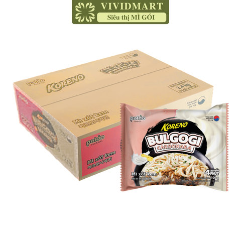 PALDO - Mì xào Koreno Bulgogi hương vị Carbonara, Mì trộn Koreno Bulgogi, Mì Koreno xốt kem Hàn Quốc - 100g/gói - 00608