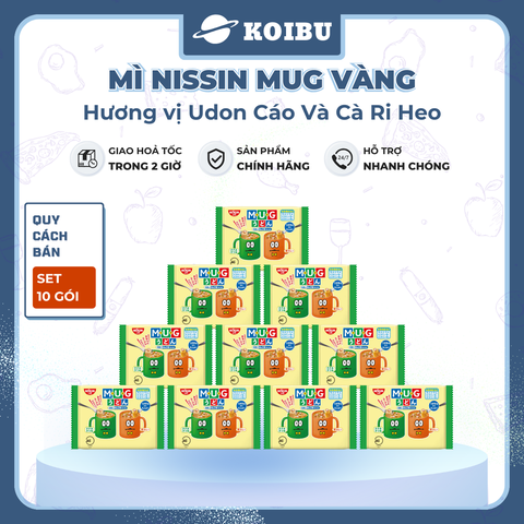 NISSIN - Mì Nissin Mug trắng xanh, Mì Mug Nissin trắng xanh ăn liền, Mì ăn dặm cho bé từ 12 tháng - 94g/gói - 00794