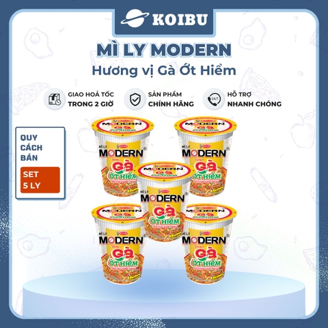ACECOOK - Mì ly Modern hương vị Gà ớt hiểm, Mì ly gà ớt hiểm Modern ăn liền, Mì Modern ly ăn liền - 65g/ly - 00010