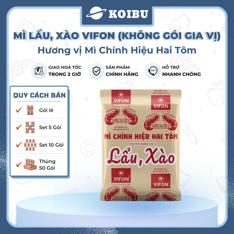 VIFON - Mì chính hiệu hai tôm Vifon không gia vị, Mì Vifon không gia vị, Vifon Mì lẩu xào Vifon - 55g/gói - 00827