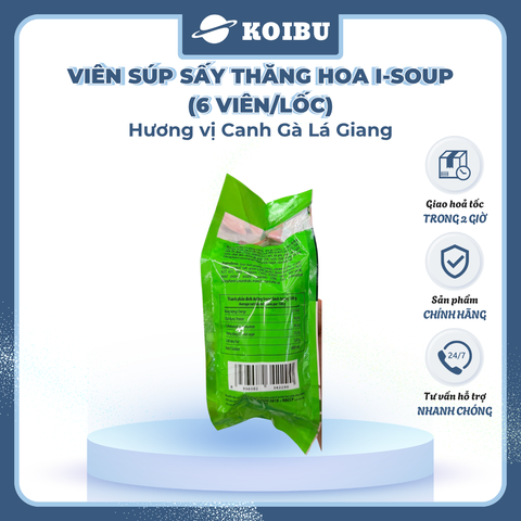 NFC - Canh ăn liền sấy thăng hoa I-Soup hương vị Canh gà lá giang, Viên canh gà lá giang ăn liền ISoup - 72g/lốc - 00726