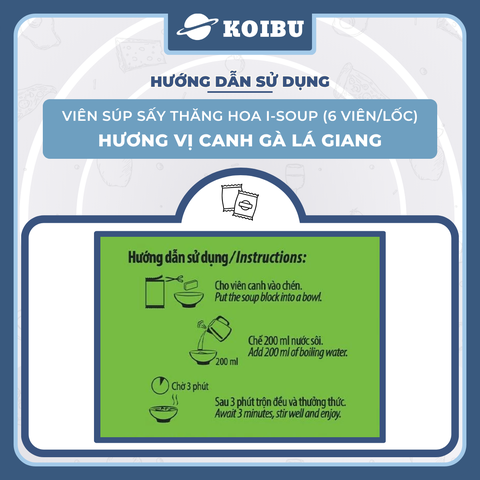 NFC - Canh ăn liền sấy thăng hoa I-Soup hương vị Canh gà lá giang, Viên canh gà lá giang ăn liền ISoup - 72g/lốc - 00726
