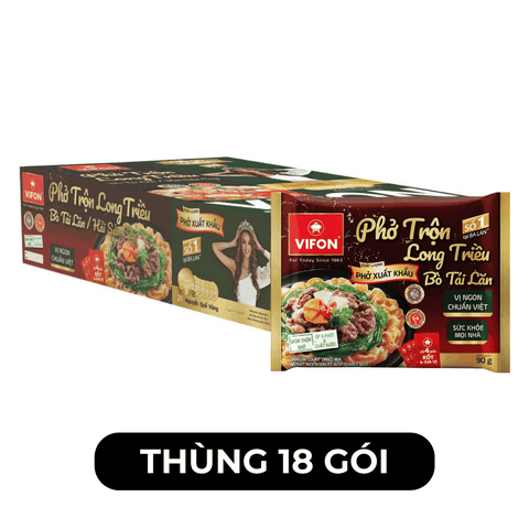 VIFON - Phở trộn Long Triều hương vị Bò Tái Lăn - Phở trộn bò tái lăn, Phở Long Triều - 90g/gói - 00506