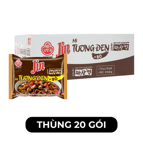 OTTOGI - Mì nấu Jin hương vị trộn Tương đen bò, Mì trộn tương đen bò Jin, Mì trộn Jin tương đen bò - 135g/gói - 00528
