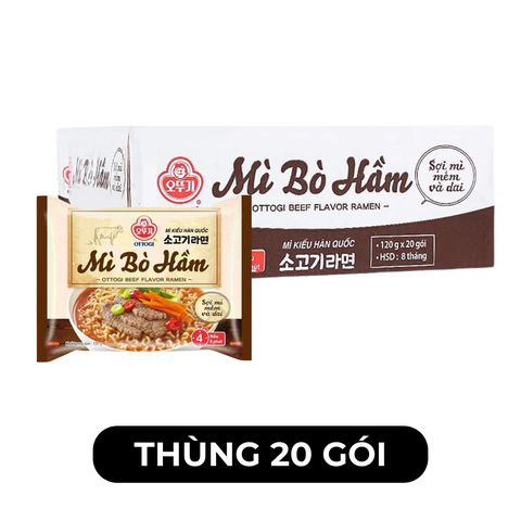 OTTOGI - OTTOGI - Mì nấu Ottogi hương vị Bò hầm, Mì Bò hầm Ottogi, Mì Ottogi Bò hầm, Mì nấu Otogi ăn liền - 120g/gói - 00457