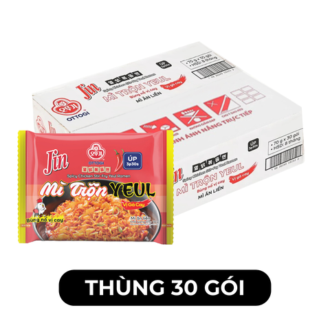 OTTOGI - Mì úp Jin hương vị trộn Yeul gà cay, Mì trộn Yeul gà cay Jin, Mì trộn Jin Yeul gà cay - 70g/gói - 00451