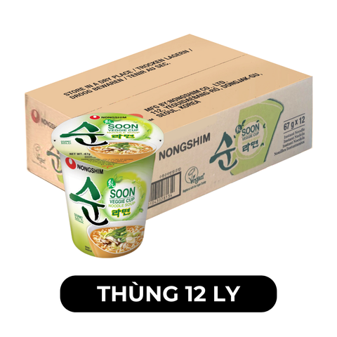 NONGSHIM - Mì ly Nongshim Soon Veggie chay, Mì ly Soon Veggie chay Nongshim, Mì Nongshim ly Soon Veggie - 68g/ly - 00436