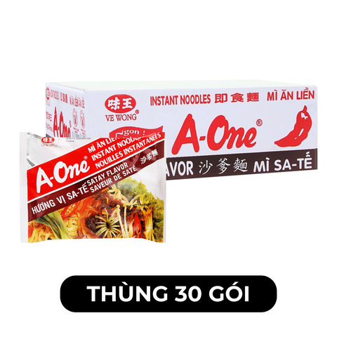 A ONE - Mì A-One gói hương vị Sa tế, Mì Sa tế A-One ăn liền, Mì ăn liền A-One, Mì gói Aone - 85g/gói - 00517