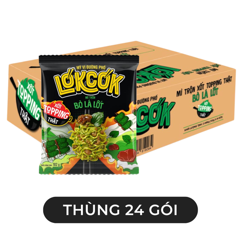 WORLD SPICE - Mì trộn LókCók hương vị Bò lá lốt, Mì trộn bò lá lốt LokCok, Mì ăn liền LokCok - 102g/gói - 00753