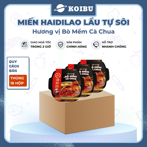 YIHAI - Lẩu tự sôi Haidilao hương vị Bò mềm cà chua, Lẩu tự sôi Hadilao bò mềm cà chua ăn liền - 365g/hộp - 00787