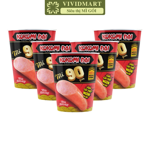 MASAN - Mì ly Kokomi 90 hương vị Tôm chua cay (có cây thịt thật), Mì ly Tôm chua cay Kokomi Đại 90 - 90g/ly - 00134