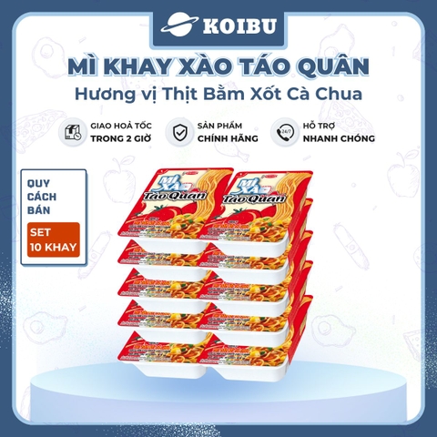 ACECOOK - Mì xào Táo Quân hương vị Thịt bằm xốt cà chua, Mì Táo Quân đỏ, Mì Táo quân thịt bằm sốt cà chua, Mì Táo quân sốt cà chua, Mì khay Táo Quân thịt bằm xốt cà chua - 85g/khay - 00029
