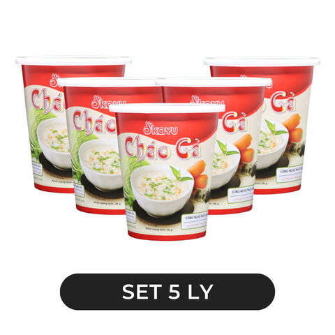 ASUZAC FOODS - Cháo ly Asuzac Okayu hương vị Gà, Cháo gà ăn liền Asuzac ly, Cháo thịt gà Okayu Asuzac lyà - 36g/ly - 00582