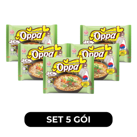 OTOKI - Mì Oppa hương vị Bò hầm, Oppa Mì bò hầm Oppa, Mì bò hầm Hàn Quốc, Mì Oppa Hàn Quốc ăn liền - 65g/gói - 00249