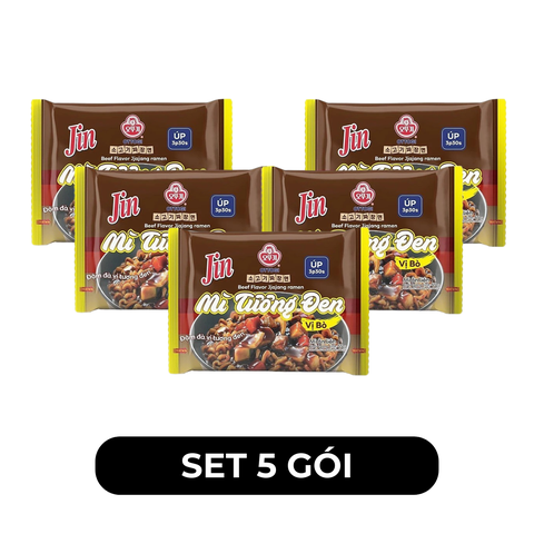 OTTOGI - Mì úp Jin hương vị trộn Tương đen bò, Mì trộn tương đen bò Jin, Mì trộn Jin tương đen bò - 65g/gói - 00452