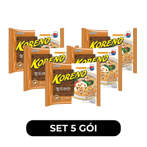 PALDO - Mì chay Koreno hương vị Nấm, Mì Koreno nấm, Mì nấm Koreno Hàn Quốc ăn liền, mì Hàn Quốc - 100g/gói - 00400