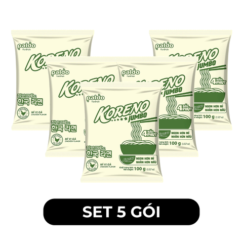 PALDO - Mì Koreno Jumbo hương vị Gà, Mì gà Koreno Jumbo, Mì ăn liền Koreno Jumbo, Mì Hàn Quốc ăn liền - 100g/gói - 00383