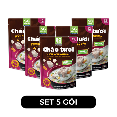 SG FOOD - Cháo tươi SG Food hương vị Sườn non ngũ đậu, Cháo tươi sườn non ngũ đậu ăn liền SG Food - 240g/gói - 00631