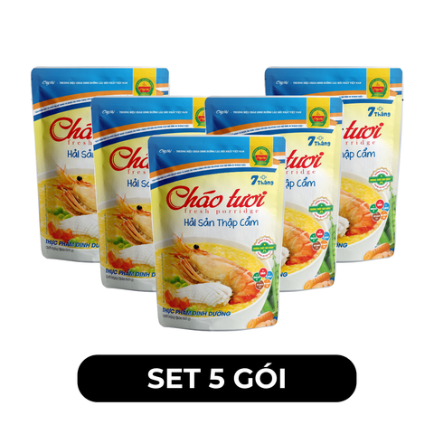 CÂY THỊ - Cháo tươi Cây Thị hương vị Hải sản thập cẩm, Cháo tươi hải sản thập cẩm Cây Thị ăn liền - 240g/gói - 00740
