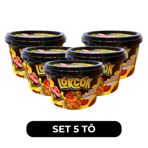 WORLD SPICE - Mì tô trộn LókCók hương vị Bò Xì-pa-ghét-ti, Mì tô trộn bò Spaghetti LokCok ăn liền  - 97g/tô - 00758