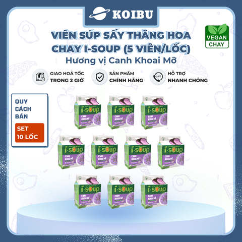 NFC - Viên súp sấy thăng hoa I-Soup hương vị Canh khoai mỡ chay, Canh khoai mỡ I-Soup ăn liền - 55g/lốc - 00724