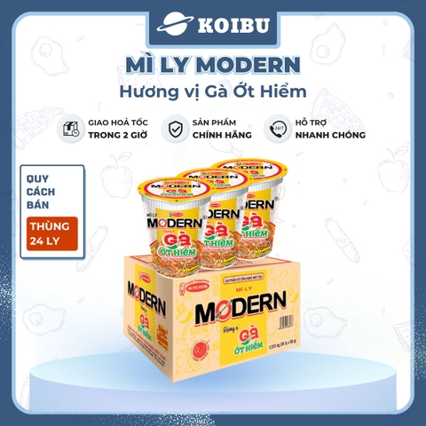 ACECOOK - Mì ly Modern hương vị Gà ớt hiểm, Mì ly gà ớt hiểm Modern ăn liền, Mì Modern ly ăn liền - 65g/ly - 00010