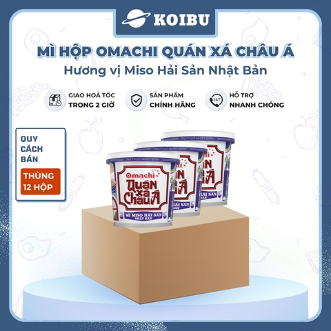 MASAN - Mì Omachi quán xá châu Á hương vị Miso hải sản Nhật Bản, Hộp đồ ăn Omachi quán xá châu Á - 95g/hộp - 00804