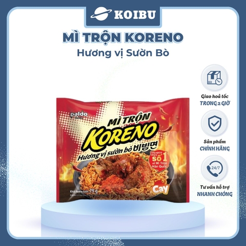 PALDO - Mì trộn Koreno hương vị Sườn bò, Koreno Mì trộn sườn bò Koreno, Mì Koreno Hàn Quốc ăn liền - 74g/gói - 00160