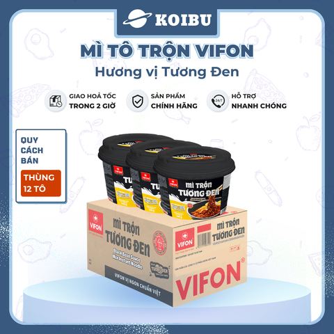 VIFON - Mì tô trộn Vifon hương vị tương đen, Mì trộn Vifon tương đen, Vifon tô mì tương đen trộn - 105g/tô - 00530