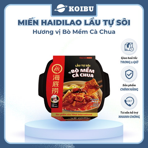 YIHAI - Lẩu tự sôi Haidilao hương vị Bò mềm cà chua, Lẩu tự sôi Hadilao bò mềm cà chua ăn liền - 365g/hộp - 00787