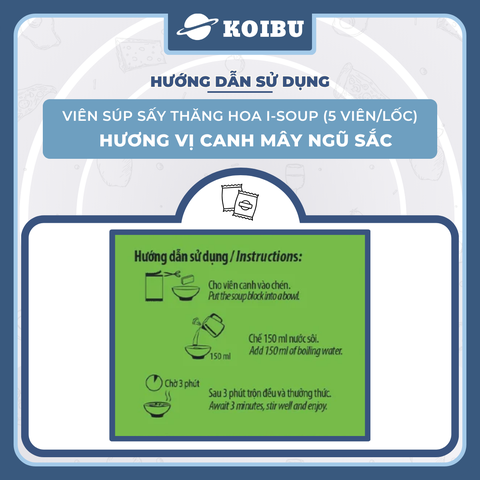 NFC - Viên canh ăn liền sấy thăng hoa I-Soup hương vị Canh mây ngũ sắc, canh mây ngũ sắc ISoup ăn liền (35g/lốc)