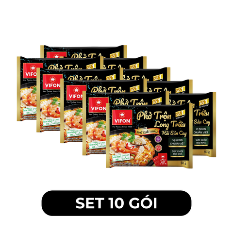 VIFON - Phở trộn Long Triều hương vị Hải Sản Cay - Phở trộn hải sản gói, Phở xuất khẩu - 90g/gói - 00505