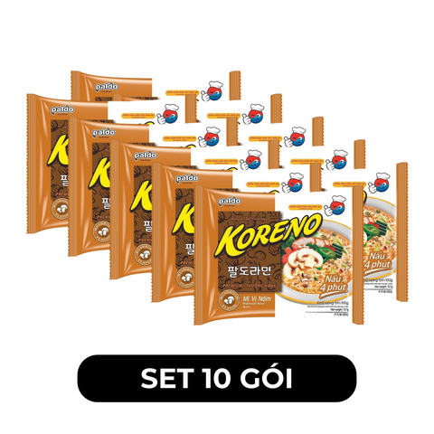 PALDO - Mì chay Koreno hương vị Nấm, Mì Koreno nấm, Mì nấm Koreno Hàn Quốc ăn liền, mì Hàn Quốc - 100g/gói - 00400