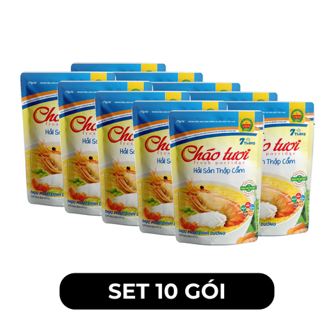 CÂY THỊ - Cháo tươi Cây Thị hương vị Hải sản thập cẩm, Cháo tươi hải sản thập cẩm Cây Thị ăn liền - 240g/gói - 00740