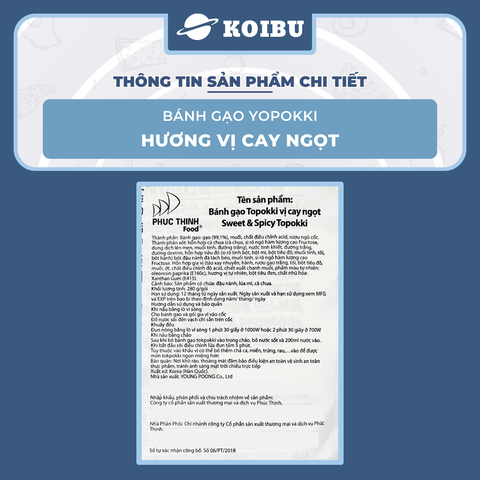 YOUNG POONG- Tokbokki Hàn Quốc Yopokki hương vị Cay ngọt, Tokbokki  Yopoki, Bánh gạo Yopokki Hàn Quốc 280g/gói - 00874