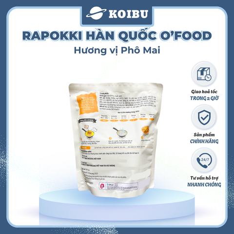 O’FOOD - Rapokki Hàn Quốc O’food hương vị Phô Mai, Tokbokki O'Food, Bánh gạo O'Food Hàn Quốc (146g/gói)