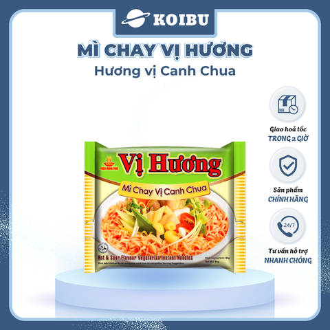 THIEN HUONG FOOD - Mì chay Vị Hương hương vị Canh chua chay, Mì Vị Hương canh chua chay, Mì chay ăn liền - 65g/gói  - 00866