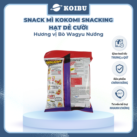 MASAN - Snack mì Kokomi Snacking hương vị Bò Wagyu nướng, Kokomi Snacking Bò Wagyu nướng ăn liềng - 70g/gói - 00896