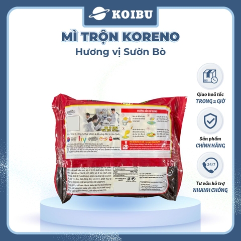 PALDO - Mì trộn Koreno hương vị Sườn bò, Koreno Mì trộn sườn bò Koreno, Mì Koreno Hàn Quốc ăn liền - 74g/gói - 00160