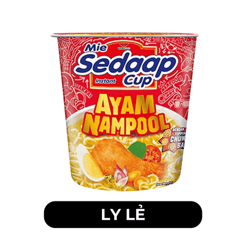 SEDAAP - Mì nước Sedaap ly vị gà không cay (ly đỏ), Mì ly nước Sedaap vị gà không cay, Mì ăn liền Indonesia, Mì ly Indonesia, Mì Indo - 75g/ly - 00487