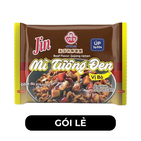 OTTOGI - Mì úp Jin hương vị trộn Tương đen bò, Mì trộn tương đen bò Jin, Mì trộn Jin tương đen bò - 65g/gói - 00452
