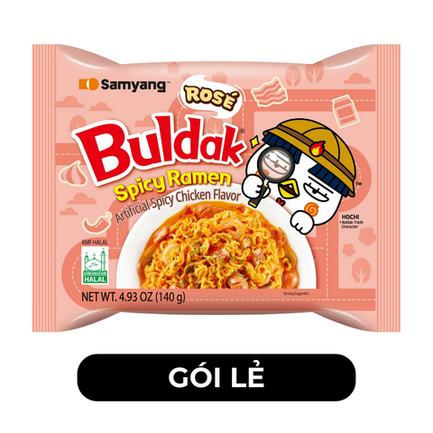 SAMYANG - Mì khô gà cay Samyang hương vị Gà cay hoa hồng, Mì gà cay Rose Hàn Quốc, Mì Hàn Quốc - 140g/gói - 00417