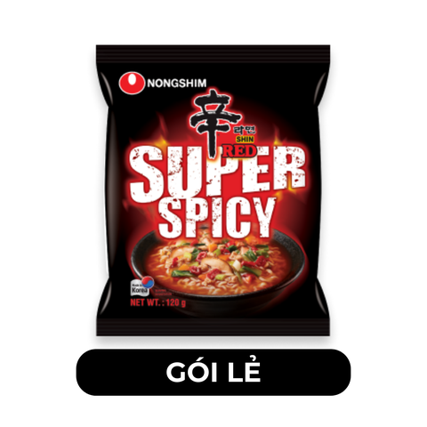 NONGSHIM - Mì Shin Ramyun hương vị Siêu cay, Mì Shin Ramyun siêu cay, Mì Shin Red Hàn Quốc ăn liền - 120g/gói - 00442