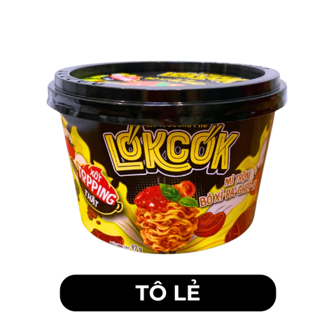 WORLD SPICE - Mì tô trộn LókCók hương vị Bò Xì-pa-ghét-ti, Mì tô trộn bò Spaghetti LokCok ăn liền  - 97g/tô - 00758