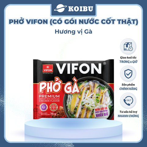 VIFON - Phở Vifon có gói xốt thịt hương vị Gà, Phở gà Vifon có gói nước cốt thịt, Phở ăn liền Vifon - 75g/gói - 00778