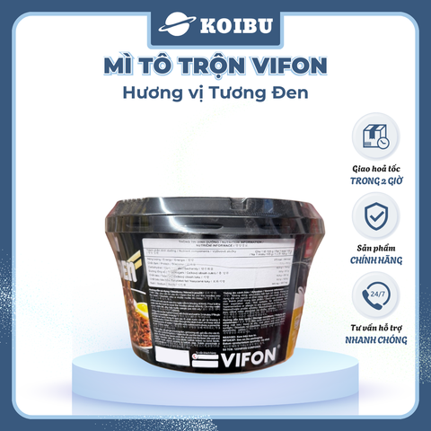 VIFON - Mì tô trộn Vifon hương vị tương đen, Mì trộn Vifon tương đen, Vifon tô mì tương đen trộn - 105g/tô - 00530