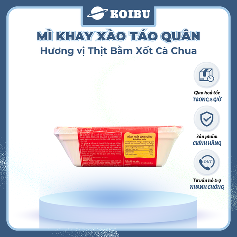 ACECOOK - Mì xào Táo Quân hương vị Thịt bằm xốt cà chua, Mì Táo Quân đỏ, Mì Táo quân thịt bằm sốt cà chua, Mì Táo quân sốt cà chua, Mì khay Táo Quân thịt bằm xốt cà chua - 85g/khay - 00029