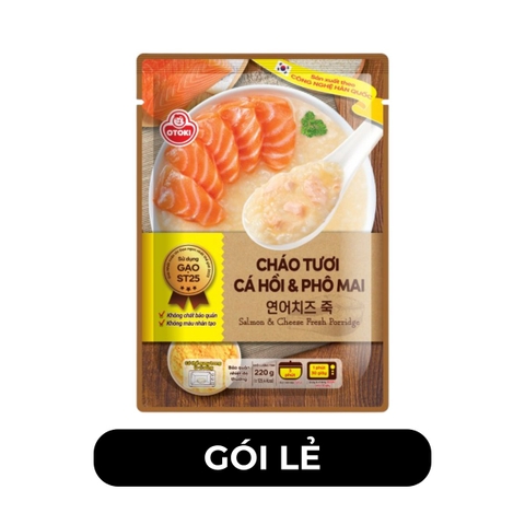 OTOKI - Cháo tươi Otoki hương vị Cá hồi & phô mai, Cháo tươi Ottogi Hàn Quốc, Cháo Otoki ăn liền - 220g/gói - 00189