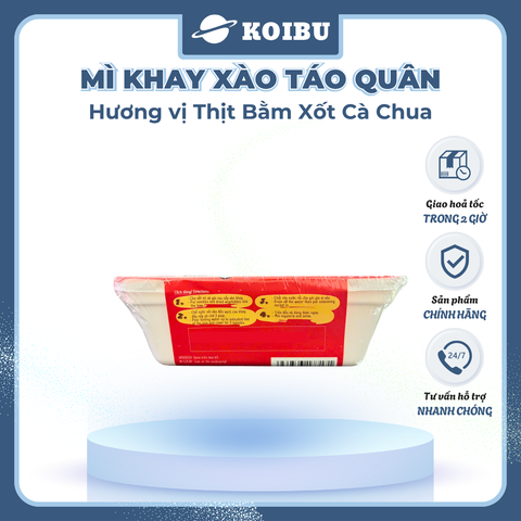 ACECOOK - Mì xào Táo Quân hương vị Thịt bằm xốt cà chua, Mì Táo Quân đỏ, Mì Táo quân thịt bằm sốt cà chua, Mì Táo quân sốt cà chua, Mì khay Táo Quân thịt bằm xốt cà chua - 85g/khay - 00029