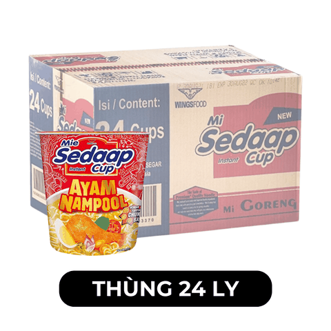 SEDAAP - Mì nước Sedaap ly vị gà không cay (ly đỏ), Mì ly nước Sedaap vị gà không cay, Mì ăn liền Indonesia, Mì ly Indonesia, Mì Indo - 75g/ly - 00487